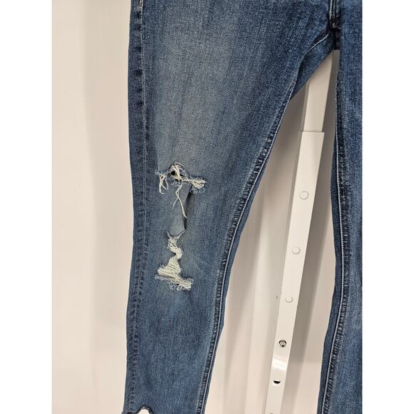 Mother Jeans Womens Sz 27 Mid Rise Dazzler Ankle Fray Blue Jeans Distressed - Picture 2 of 6